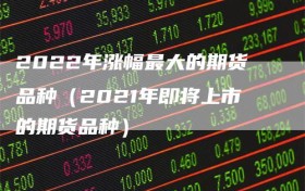 2022年涨幅最大的期货品种（2021年即将上市的期货品种）