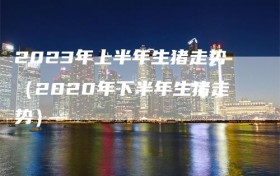 2023年上半年生猪走势（2020年下半年生猪走势）