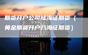 期货开户公司陆海证期货（黄金期货开户八海证期货）